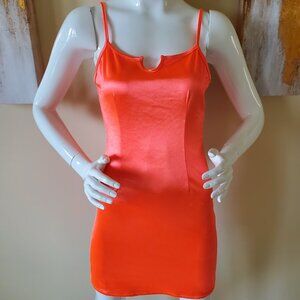 Shane Justin Orange Satin Mini Dress SZ L